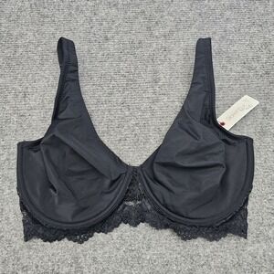 Skarlett Blue‎ Goddess Bra Women 32DDD Black Lace Trim Underwire 324213 New